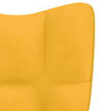 NNEVL Rocking Chair with a Stool Mustard Yellow Velvet