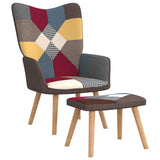 NNEVL Relaxing Chair with a Stool Patchwork Fabric