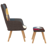 NNEVL Relaxing Chair with a Stool Patchwork Fabric
