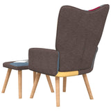 NNEVL Relaxing Chair with a Stool Patchwork Fabric