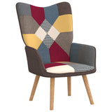 NNEVL Relaxing Chair with a Stool Patchwork Fabric