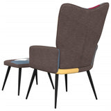 NNEVL Relaxing Chair with a Stool Patchwork Fabric