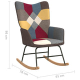 NNEVL Rocking Chair Patchwork Fabric