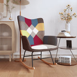 NNEVL Rocking Chair Patchwork Fabric