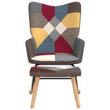 NNEVL Rocking Chair with a Stool Patchwork Fabric
