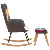 NNEVL Rocking Chair with a Stool Patchwork Fabric