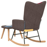 NNEVL Rocking Chair with a Stool Patchwork Fabric