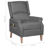 NNEVL Massage Reclining Chair Light Grey Fabric