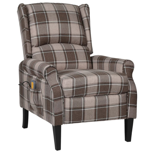 NNEVL Massage Reclining Chair Beige Fabric