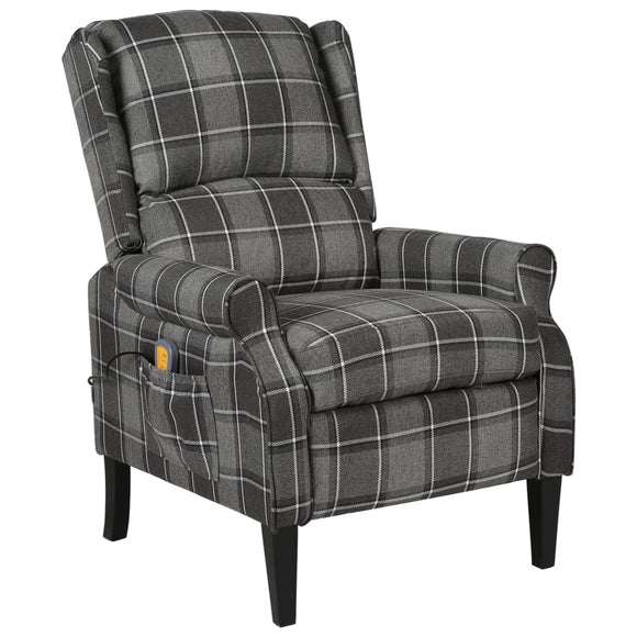 NNEVL Massage Reclining Chair Grey Fabric