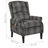 NNEVL Massage Reclining Chair Grey Fabric