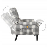 NNEVL Massage Reclining Chair White Grey Fabric