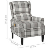 NNEVL Massage Reclining Chair Grey Fabric