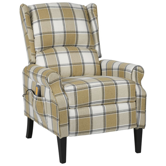 NNEVL Massage Reclining Chair Green Fabric