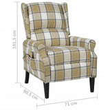 NNEVL Massage Reclining Chair Green Fabric