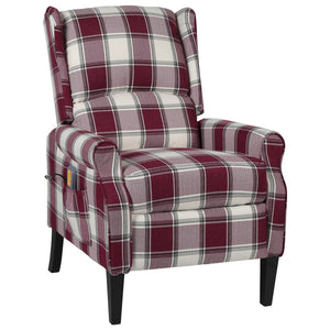 NNEVL Massage Reclining Chair Red Fabric