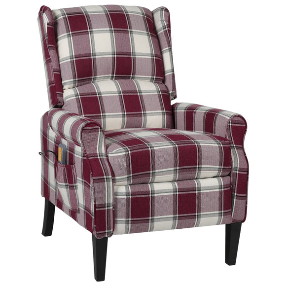 NNEVL Massage Reclining Chair Red Fabric