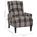 NNEVL Massage Reclining Chair Brown Fabric