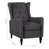 NNEVL Reclining Chair Dark Grey Fabric