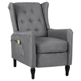 NNEVL Massage Reclining Chair Light Grey Fabric