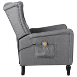 NNEVL Massage Reclining Chair Light Grey Fabric