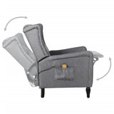 NNEVL Massage Reclining Chair Light Grey Fabric