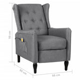 NNEVL Massage Reclining Chair Light Grey Fabric