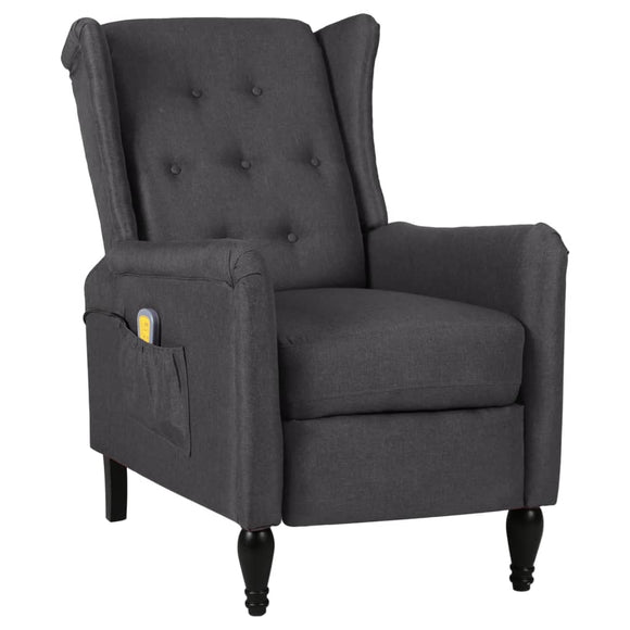NNEVL Massage Reclining Chair Dark Grey Fabric