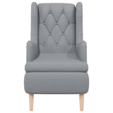 NNEVL Armchair with Solid Rubber Wood Feet Light Grey Fabric