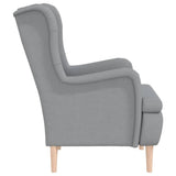 NNEVL Armchair with Solid Rubber Wood Feet Light Grey Fabric
