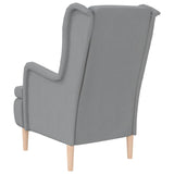 NNEVL Armchair with Solid Rubber Wood Feet Light Grey Fabric