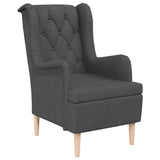 NNEVL Armchair with Solid Rubber Wood Feet Dark Grey Fabric