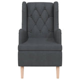 NNEVL Armchair with Solid Rubber Wood Feet Dark Grey Fabric