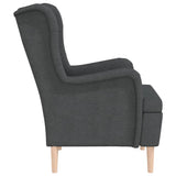 NNEVL Armchair with Solid Rubber Wood Feet Dark Grey Fabric