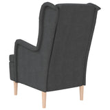 NNEVL Armchair with Solid Rubber Wood Feet Dark Grey Fabric