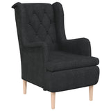 NNEVL Armchair with Solid Rubber Wood Feet Black Fabric