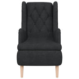 NNEVL Armchair with Solid Rubber Wood Feet Black Fabric