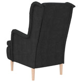 NNEVL Armchair with Solid Rubber Wood Feet Black Fabric