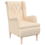 NNEVL Armchair with Solid Rubber Wood Feet Cream Fabric