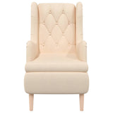 NNEVL Armchair with Solid Rubber Wood Feet Cream Fabric