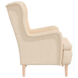NNEVL Armchair with Solid Rubber Wood Feet Cream Fabric