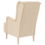 NNEVL Armchair with Solid Rubber Wood Feet Cream Fabric