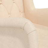 NNEVL Armchair with Solid Rubber Wood Feet Cream Fabric