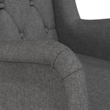 NNEVL Armchair with Solid Rubber Wood Rocking Legs Dark Grey Fabric