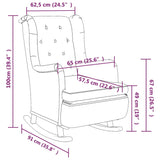 NNEVL Armchair with Solid Rubber Wood Rocking Legs Dark Grey Fabric