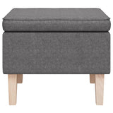 NNEVL Stool with Wooden Legs Light Grey Fabric