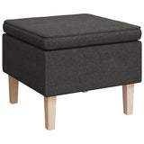NNEVL Stool with Wooden Legs Dark Grey Fabric