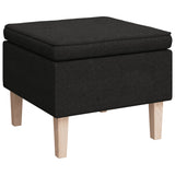 NNEVL Stool with Wooden Legs Black Fabric