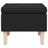 NNEVL Stool with Wooden Legs Black Fabric