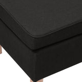 NNEVL Stool with Wooden Legs Black Fabric